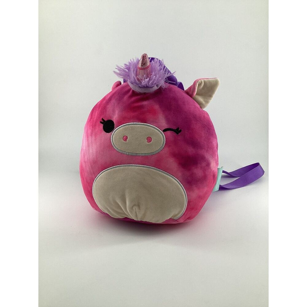 Squishmallows Lola Unicorn 12" Backpack Bag With Zipper and Straps